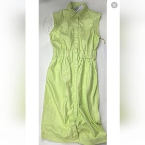 Nwt House of Harlow Lime green faux leather dress medium &small